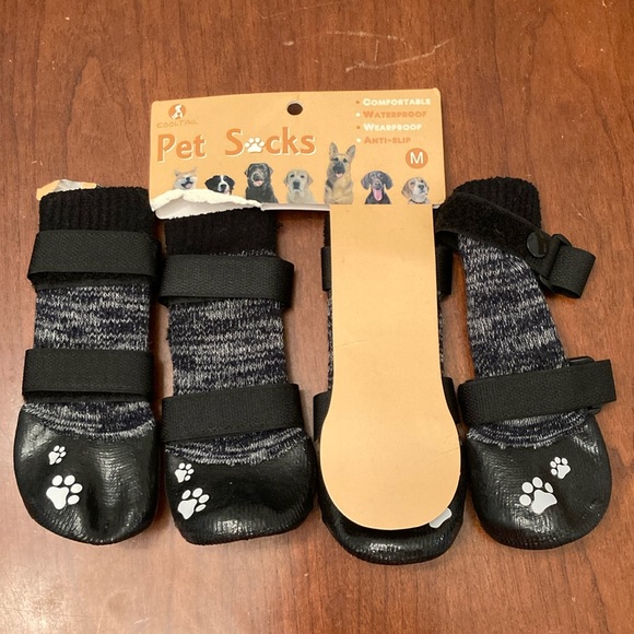 CoolTail Pet Socks waterproof anti slip weather proof dog adjustable size Medium - Picture 2 of 5